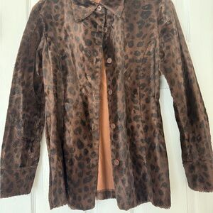 Leopard Print Faux Fur Jacket